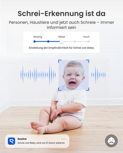 Reolink E1 Zoom 4K PTZ WLAN Überwachungskamera Innen - Schwarz