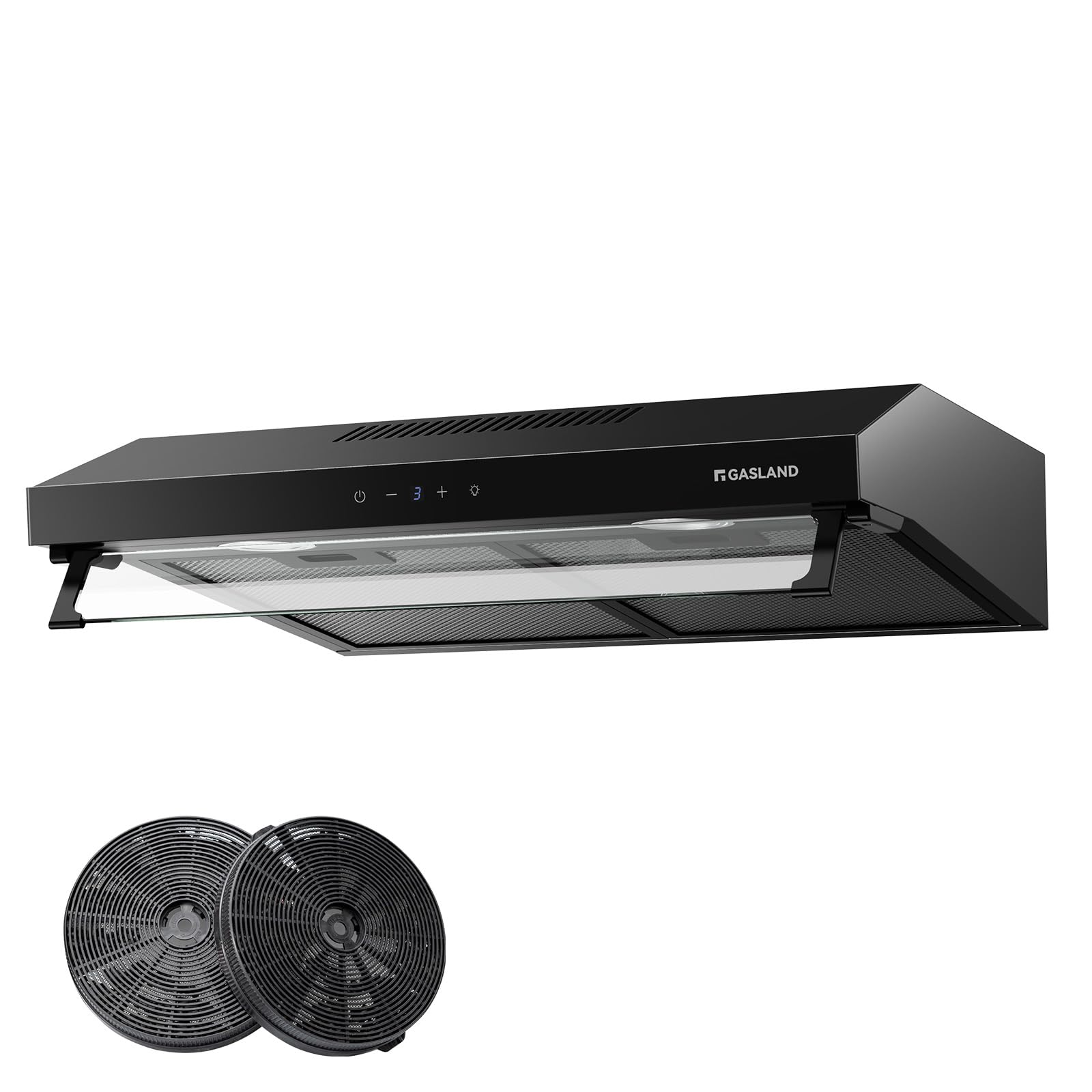GASLAND UC60BS Unterbau Dunstabzugshaube 60cm - Schwarz Umluft. Filtert Kochdünste als Unterbaugerät.