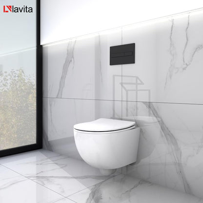 LAVITA Brava Wand-WC spülrandlos – WC-Sitz Absenkautomatik, Weiss glanz