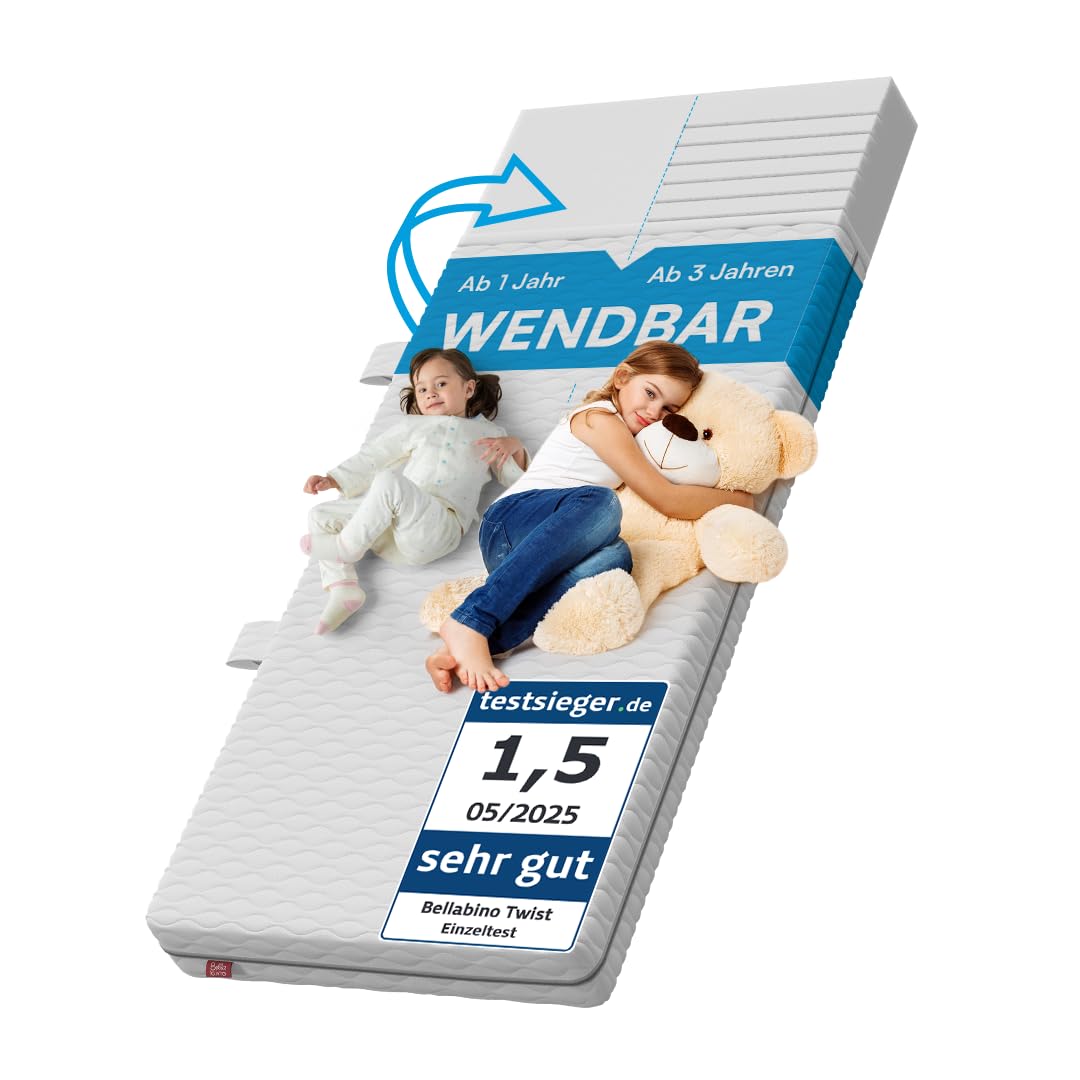 Bellabino Twist Kindermatratze 90x200 cm – 7-Zonen Kaltschaum H1/H2