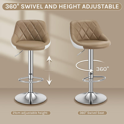 WOLTU BH30kk-2 Barhocker 2er Set – Khaki Kunstleder