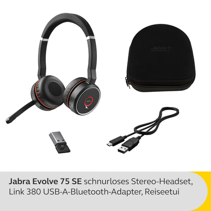 Jabra Evolve 75 SE Headset Schnurlos ANC Stereo - Schwarz