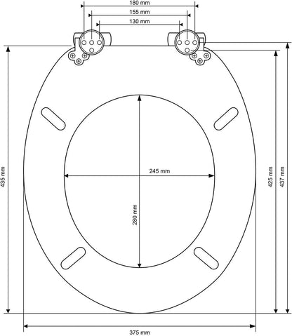 SINOBATH WC-Sitz mit Absenkautomatik H170, Toilettendeckel aus Holz