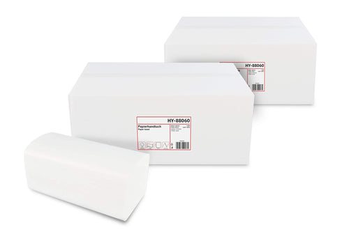 Hypafol V-Falz Papierhandtücher weiss – 2-lagig, 24x21 cm, 8000 Blatt