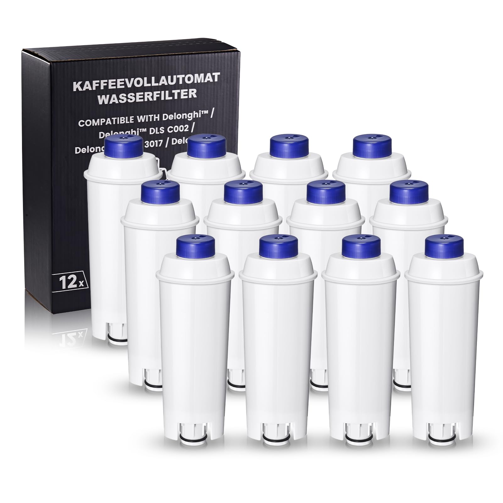 Mutital Wasserfilter für De'Longhi Kaffeevollautomaten, 12er-Pack, Filterkartuschen mit Aktivkohle aus Kokosnussschale