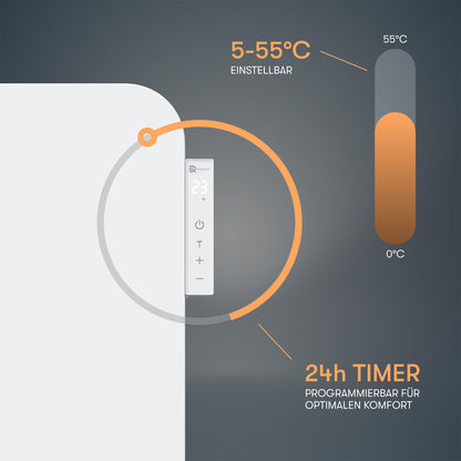 BR Bringer Metall Infrarotheizung 450W Wand/Standheizung – Smart Weiss