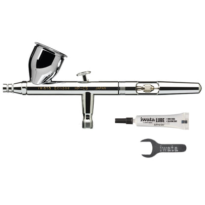 Iwata-Medea Eclipse HP CS Airbrush-Pistole - Dual Action Fließbecher: Silberne Airbrush. Atomisiert Farbe für präzise Feinmalerei, z.B. Modellbau.