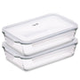 Igluu Meal Prep Auflaufform aus Borosilikatglas mit Deckel, 2,2 Liter – rechteckige Form