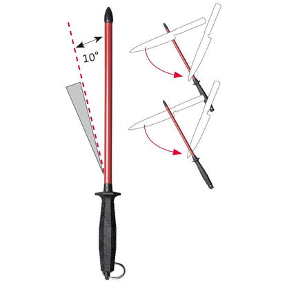 Westmark Long-Life Schleifrohr Messerschärfer - schwarz/rot, 50 cm