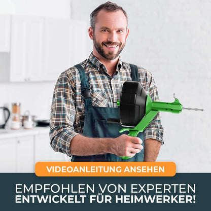 Meisterfaktur Rohrreinigungsspirale - Automatik 15m Bohraufsatz