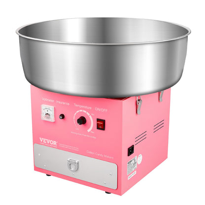 VEVOR Zuckerwattemaschine elektrisch 1000 W, Edelstahlschüssel, Rosa