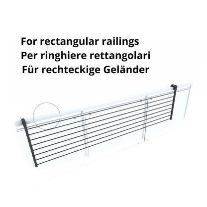 Foxydry Duo Wäscheständer für Balkongeländer, klappbar, 202 cm