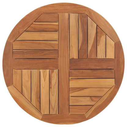 vidaXL Teak Massiv Tischplatte - Rund 70cm 2.5cm Dick