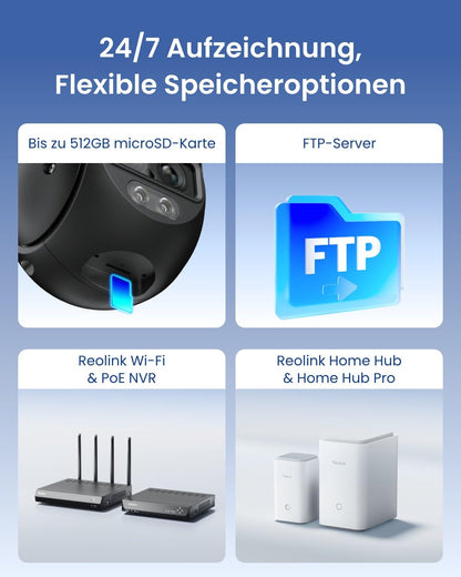 Reolink TrackMix WiFi 4K PTZ Überwachungskamera für aussen