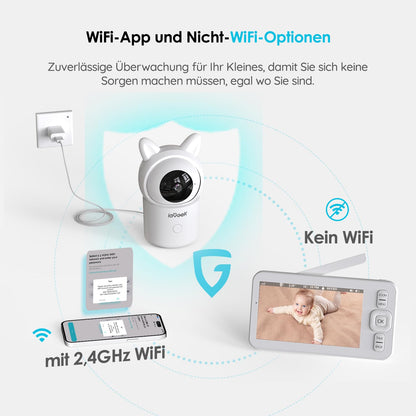 ieGeek Babyphone mit Kamera 1080P, 5 Zoll WLAN Video-Babyfon SC2