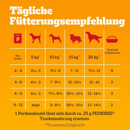Pedigree Dogcare Hundefutter Junior Chunks in Gelee 84 x 100 g