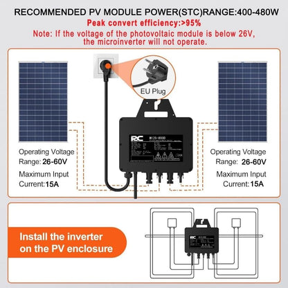 RC Mikro-Wechselrichter 800W Solar Wechselrichter MPPT WiFi