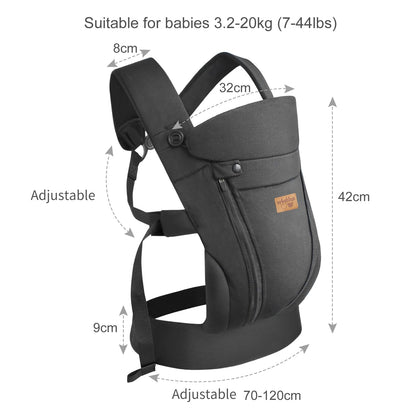 vrbabies Babytrage für Neugeborene ab Geburt, ergonomisch, schwarz