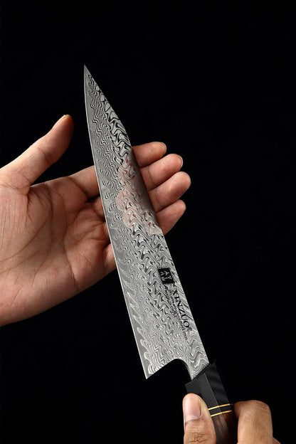 XINZUO Kiritsuke Kochmesser Damaststahl – Wüsten-Eisenholzgriff