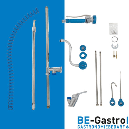 BE-GASTRO® Gastro Geschirrbrause Einloch Premium Hebelgriff Blau