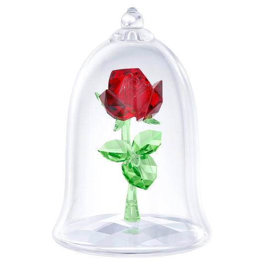 Swarovski Verzauberte Rose – Dekoratives Kristallobjekt: Klarer, facettierter Kristall-Rosenform. Dekorationsobjekt für Innenräume.