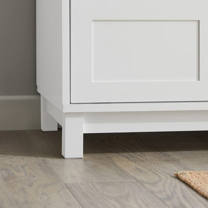 SoBuy Schuhbank FSR86-W gepolstert, mit Stauraum – Weiss