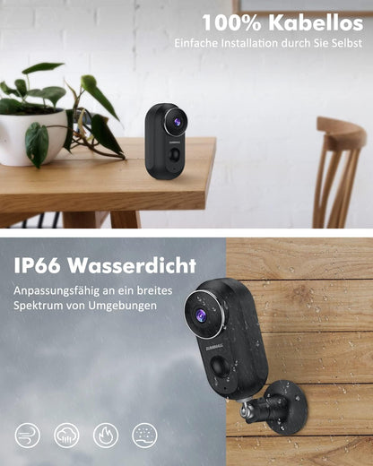 ZUMIMALL Überwachungskamera Aussen/Innen WLAN Kamera – 2er-Set
