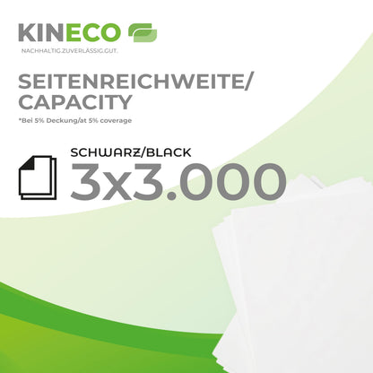 Kineco Toner 3er-Pack Schwarz kompatibel mit Kyocera TK-1150