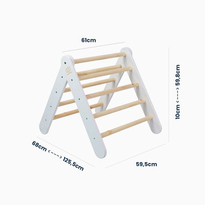 MEOWBABY Kletterdreieck – Pikler Kletterturm Natur 59x61cm