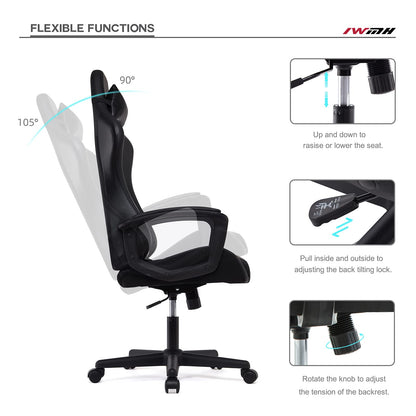 IntimaTe WM Heart Gaming Stuhl Ergonomischer Gamer Schwarz