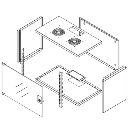 ARLI 19 Zoll Netzwerkschrank 7HE Wandgehäuse - Glastür