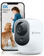 COCOCAM 2K Überwachungskamera innen, WLAN, Akku, 355° schwenkbar, Gehäuse in Weiss