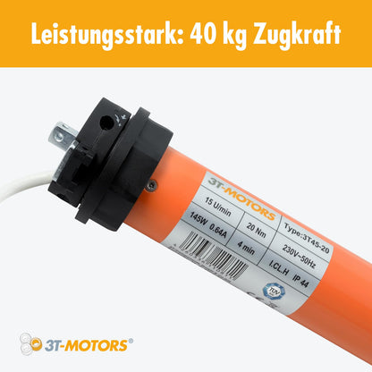 3T-MOTORS Rollladenmotor 3T45-20 für SW60 Achtkantwelle, 20 Nm
