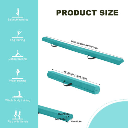 FBSPORT Schwebebalken Gymnastik Balance - 240cm Faltbar