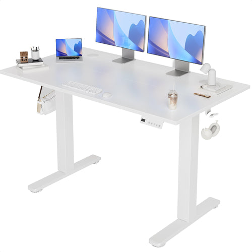 Claiks Elektrischer Steh-Sitz Schreibtisch 120x60cm Weiss