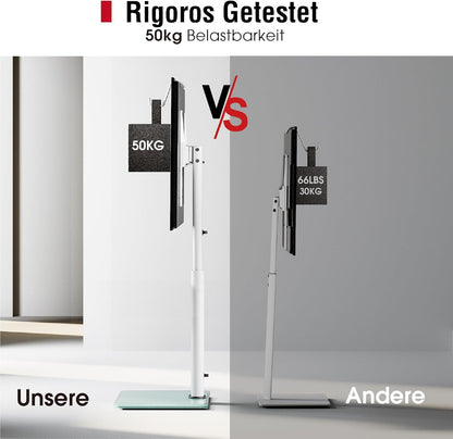AOKCOS Universal TV Bodenständer 1.6m 43-85 Zoll – Weiss