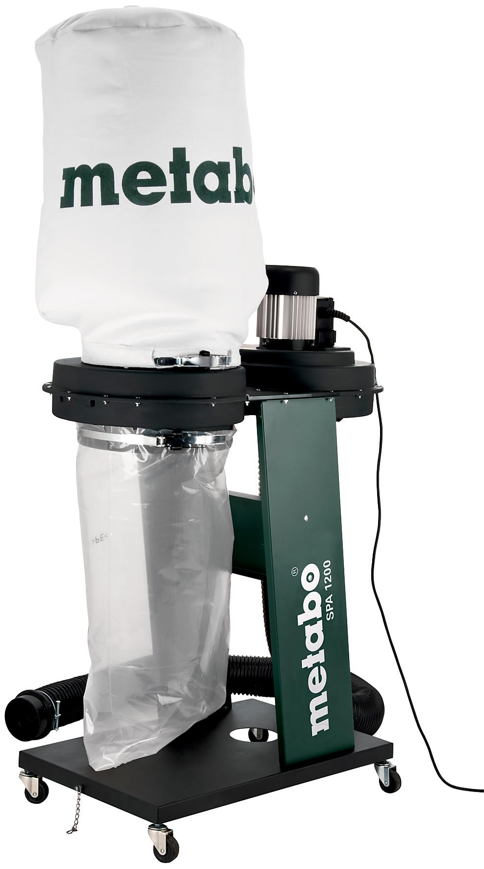 metabo SPA 1200-550 W Späneabsauganlage, grün/schwarz, 65L Sack, 100mm Stutzen zur Späne-/Staubabsaugung an Holzmaschinen.