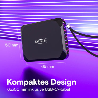 Crucial X9 externe SSD 1TB – 1050MB/s Lesegeschwindigkeit
