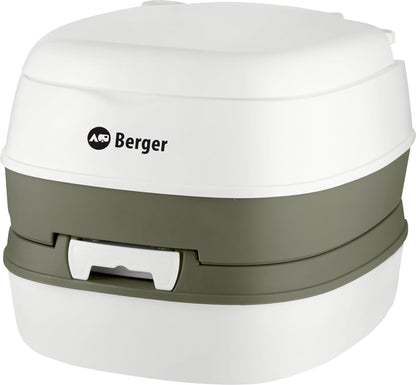 BERGER Bio Comfort Campingtoilette mobil mit 14L Abwassertank, Tragegriff und Kolbenpumpe