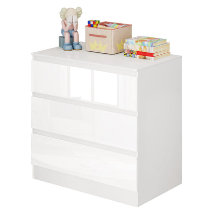 WOLTU Wickelkommode WT010ws mit Wickelaufsatz, 3 Schubladen, weiss