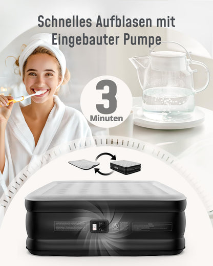 Airefina Luftbett 2 Pers. – Selbstaufblasend mit Pumpe 203x152