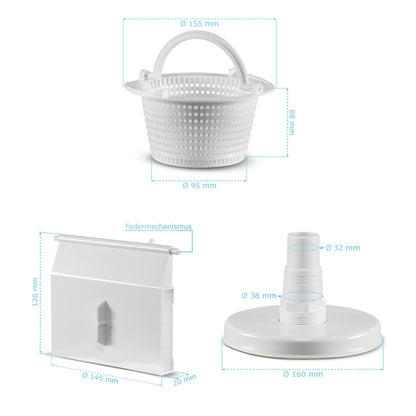 Paradies Pool Einbauskimmer Set für Stahlwandpools, Weiss