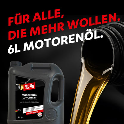 NIGRIN Motorenöl 5W-30 LongLife III, HC-Synthese, 6 Liter