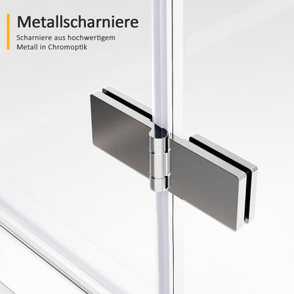 Badewannenaufsatz gestreift 130x140cm 3-teilig faltbar ESG Glas