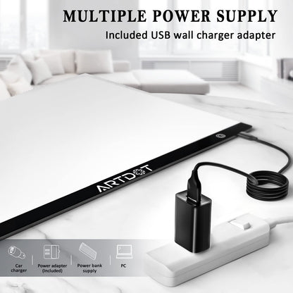 ARTDOT Leuchttisch A2 für Diamond Painting – Dimmbar mit Ständer