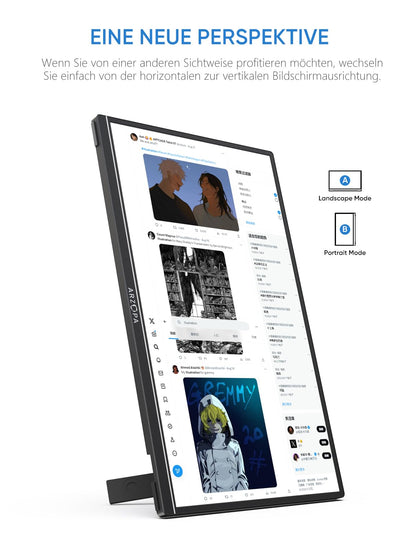 ARZOPA 14.0 Zoll FHD IPS Tragbarer Gaming Monitor - HDMI/USB-C