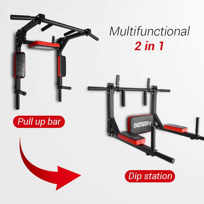 ONETWOFIT Schwerlast Klimmzugstange Dip-Station Wandmontage OT126