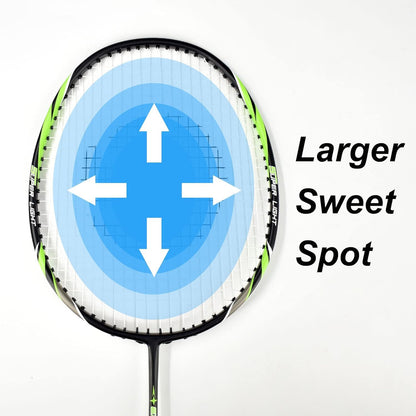 Senston Badmintonschläger Set Graphit, 2 Schläger mit Federbällen