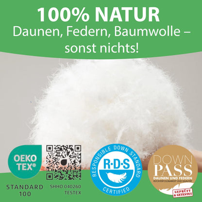 Welldora Komfort Daunendecke – 135x200 zweiteilig Federn & Daunen