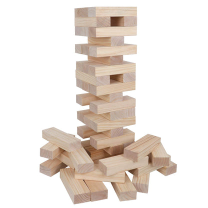 TUAHOO Riesen-Wackelturm – Holz-Stapelspiel mit 54 Blöcken & Tasche